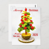 Custom Vegetables Christmas Tree, Lettuce Leaves Briefkaart (Voorkant / Achterkant)