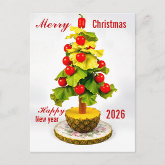 Custom Vegetables Christmas Tree, Lettuce Leaves  Briefkaart