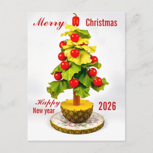 Custom Vegetables Christmas Tree, Lettuce Leaves Briefkaart (Voorkant)