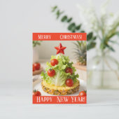 Custom Vegetables Christmas Tree, Lettuce Leaves  Briefkaart (Staand voorkant)