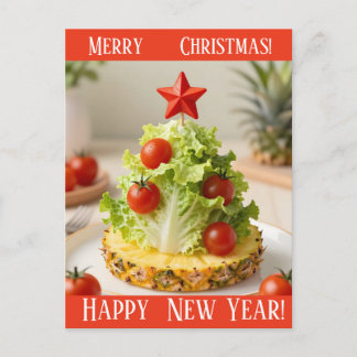 Custom Vegetables Christmas Tree, Lettuce Leaves  Briefkaart