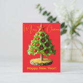 Custom Vegetables Christmas Tree, Lettuce Leaves  Briefkaart (Staand voorkant)