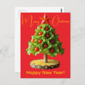 Custom Vegetables Christmas Tree, Lettuce Leaves  Briefkaart (Voorkant / Achterkant)