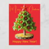 Custom Vegetables Christmas Tree, Lettuce Leaves  Briefkaart (Voorkant)