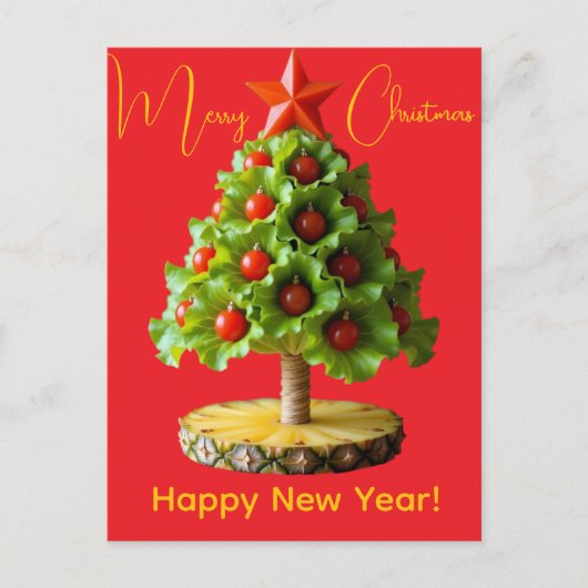 Custom Vegetables Christmas Tree, Lettuce Leaves  Briefkaart (Voorkant)