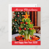 Custom Vegetables Christmas Tree, Lettuce Leaves  Feestdagenkaart (Voorkant / Achterkant)