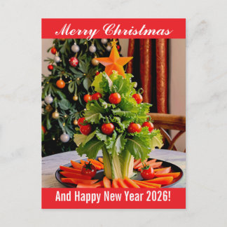 Custom Vegetables Christmas Tree, Lettuce Leaves  Feestdagenkaart