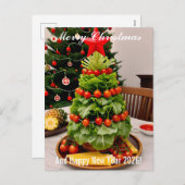 Custom Vegetables Christmas Tree, Lettuce Leaves  Feestdagenkaart (Voorkant / Achterkant)