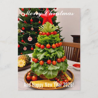 Custom Vegetables Christmas Tree, Lettuce Leaves  Feestdagenkaart