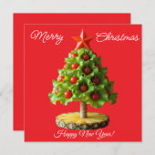 Custom Vegetables Christmas Tree, Lettuce Leaves  Feestdagenkaart (Voorkant / Achterkant)