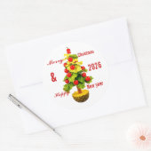 Custom Vegetables Christmas Tree, Lettuce Leaves  Ronde Sticker (Envelop)