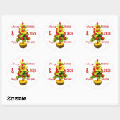 Custom Vegetables Christmas Tree, Lettuce Leaves  Ronde Sticker (Vel)