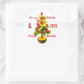 Custom Vegetables Christmas Tree, Lettuce Leaves  Ronde Sticker (Tas)