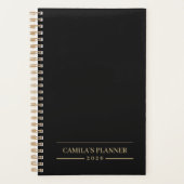 Custom Velvet Black Minimal Planner (Voorkant)