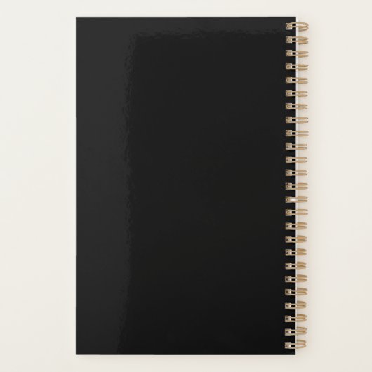 Custom Velvet Black Minimal Planner (Achterkant)