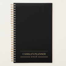 Custom Velvet Black Minimal Planner