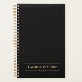 Custom Velvet Black Minimal Planner