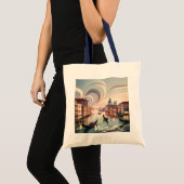 Custom Venice Italy Gondola Canal Watercolor Retro Tote Bag (Voorkant (product))