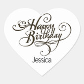 Custom Verjaardag Hart Sticker (Voorkant)