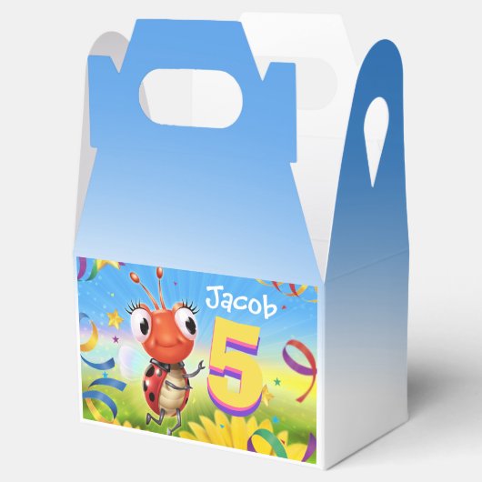 Custom Verjaardag Party box boy 5 yrs Lil’ Ladybug Bedankdoosjes (Geopend)