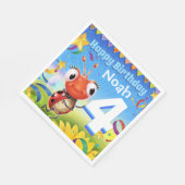 Custom Verjaardag Party papier servet jongen 4 jaa (Hoek)