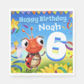 Custom Verjaardag Party papier servet jongen 6 jaa (Voorkant)