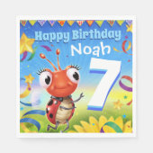 Custom Verjaardag Party papier servet jongen 7 jaa (Voorkant)