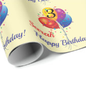 CUSTOM Verjaardag Wrapping Papier Kindernaam JAAR (Rol Hoek)