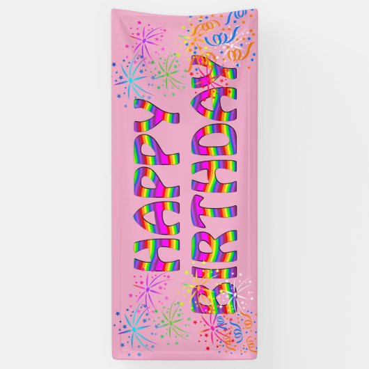 Custom verjaardagsfeestje voor haar spandoek (Verticaal)