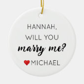 Custom Verloving Gepersonaliseerd Wil je met me tr Keramisch Ornament (Voorkant)