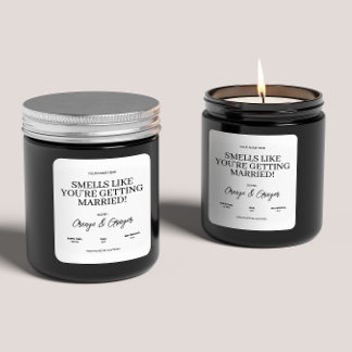 Custom Verloving Trouwkaars Gift voor Paar Vierkante Sticker