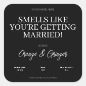 Custom Verloving Trouwkaars Gift voor Paar Vierkante Sticker (Voorkant)