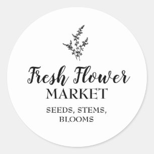 Custom verse bloem markt bloemist ronde sticker
