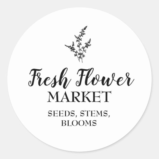 Custom verse bloem markt bloemist ronde sticker (Voorkant)