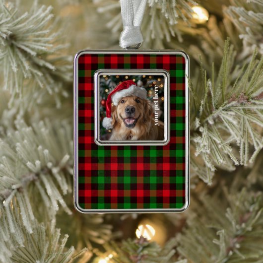 Custom Verzilverd Omlijst Ornament (Boom)