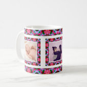 Custom Vet Roze Groen Moederdag Moeder Fotothee Koffiemok (Voorkant links)