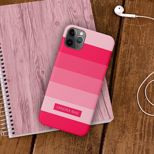 Custom Vet Zomer Rood Blush Roze Art Stripes Case-Mate iPhone Case