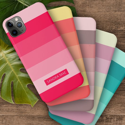 Custom Vet Zomer Rood Blush Roze Art Stripes Case-Mate iPhone Case