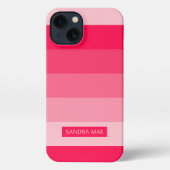 Custom Vet Zomer Rood Blush Roze Art Stripes iPhone Hoesje (Achterkant)