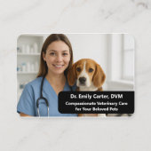 Custom Veterinarian Business Card with Photo  Visitekaartje (Voorkant)