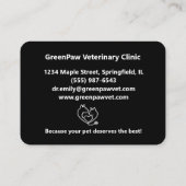 Custom Veterinarian Business Card with Photo  Visitekaartje (Achterkant)