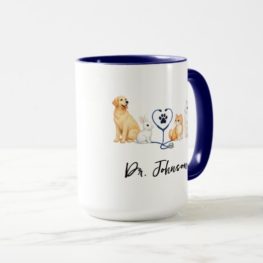 Custom Veterinarian | Personalized  Doctor’s Day Mok (Voorkant rechts)