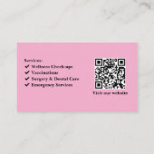Custom Veterinary Clinic Visitekaartje met Logo (Achterkant)