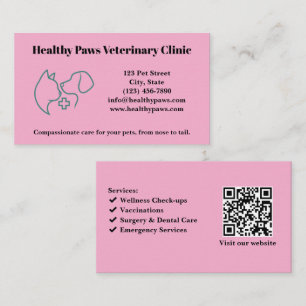 Custom Veterinary Clinic Visitekaartje met Logo