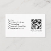 Custom Veterinary Clinic Visitekaartje met Logo (Achterkant)