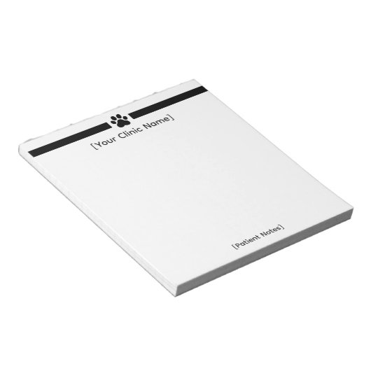 Custom Veterinary Office Notepad - Clinic Logo Notitieblok (Schuin)