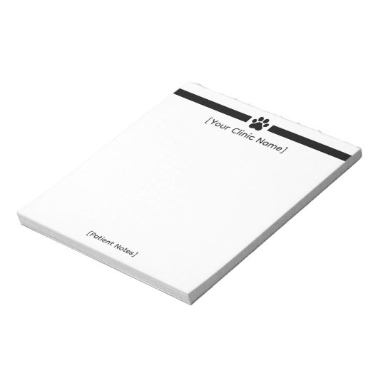 Custom Veterinary Office Notepad - Clinic Logo Notitieblok (Linkerzijde)