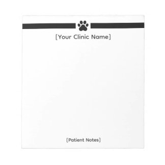 Custom Veterinary Office Notepad - Clinic Logo Notitieblok