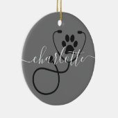 Custom Veterinary Tech Vet Assistant Keramisch Ornament (Rechts)