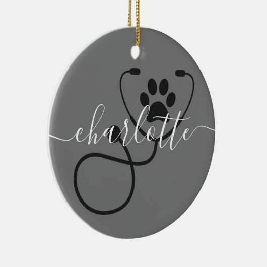 Custom Veterinary Tech Vet Assistant Keramisch Ornament (Rechts)